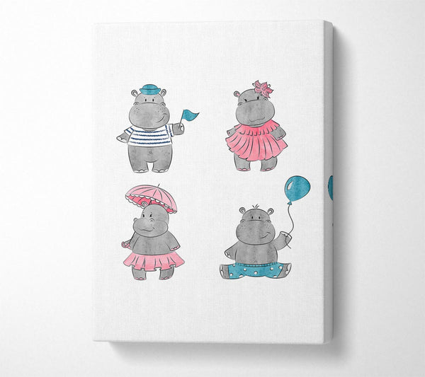  A Canvas Print of Hippo Love Canvas Wall Art