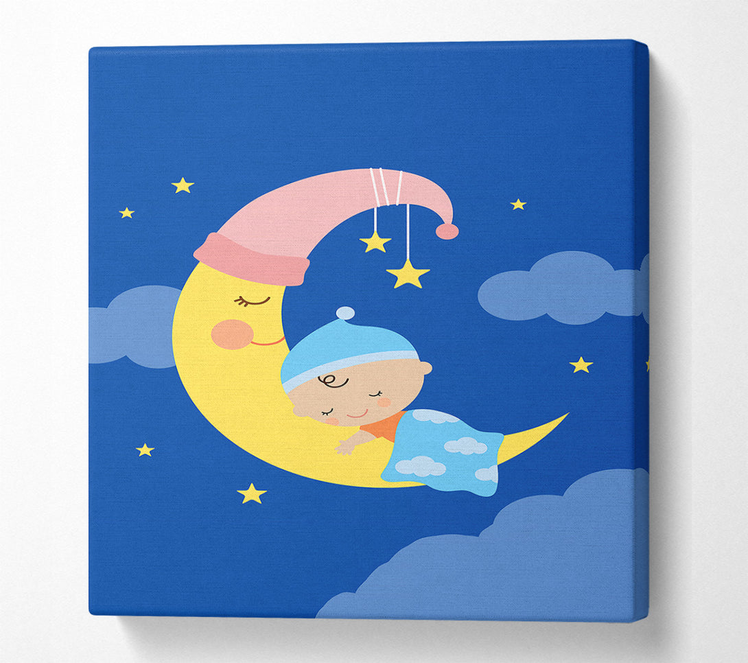  A Canvas Print of Snuggled To The Moon Canvas Art