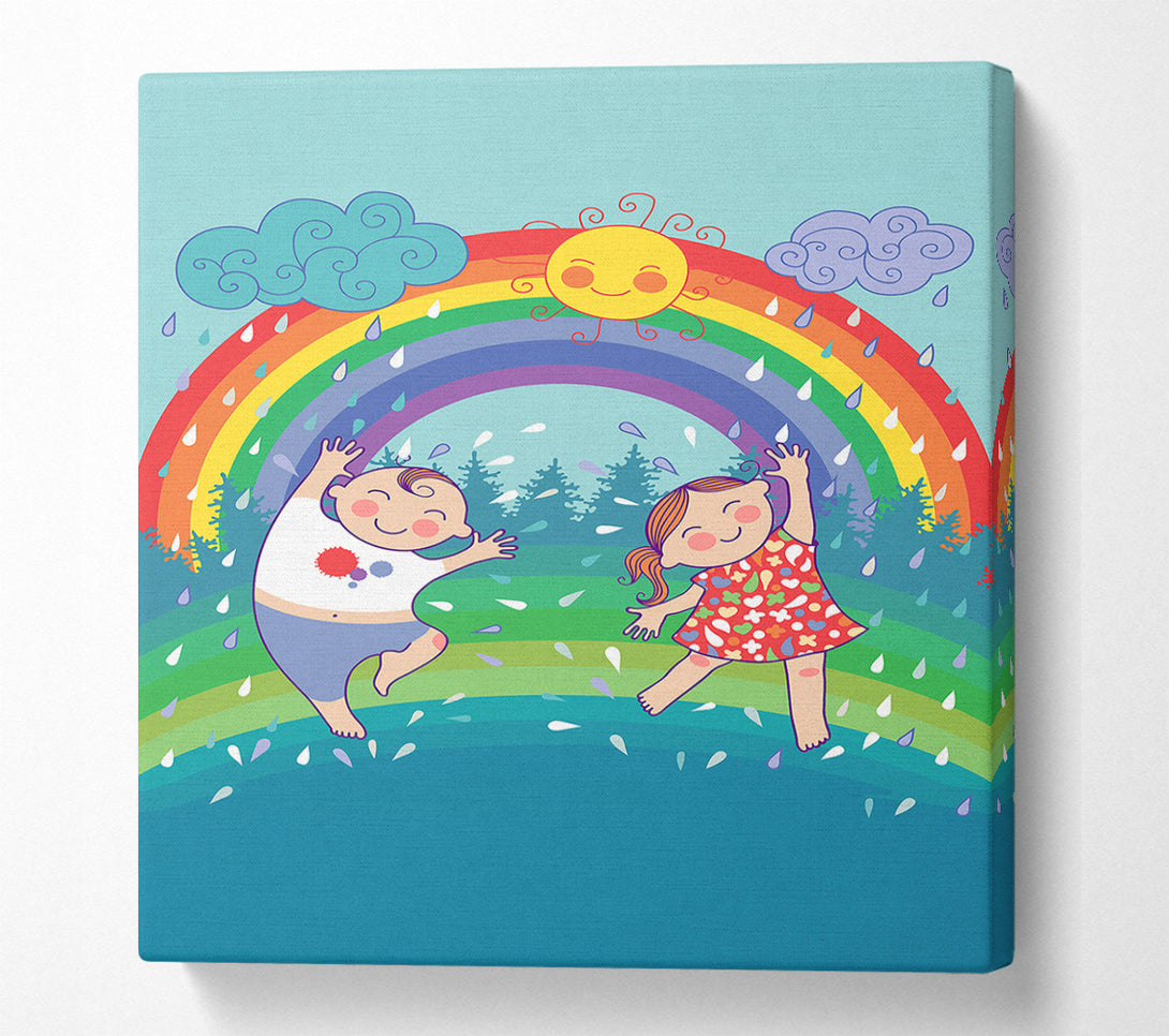  A Canvas Print of Rainbow Kids Canvas Wall Art