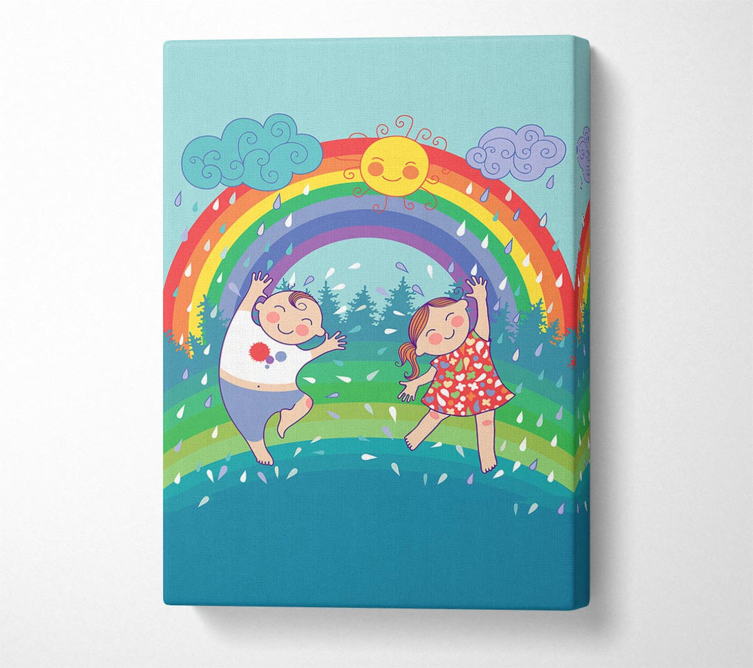  A Canvas Print of Rainbow Kids Canvas Wall Art