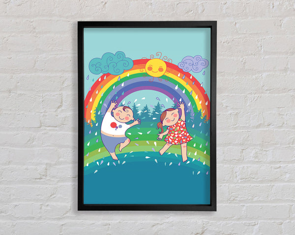 Rainbow Kids Framed Print