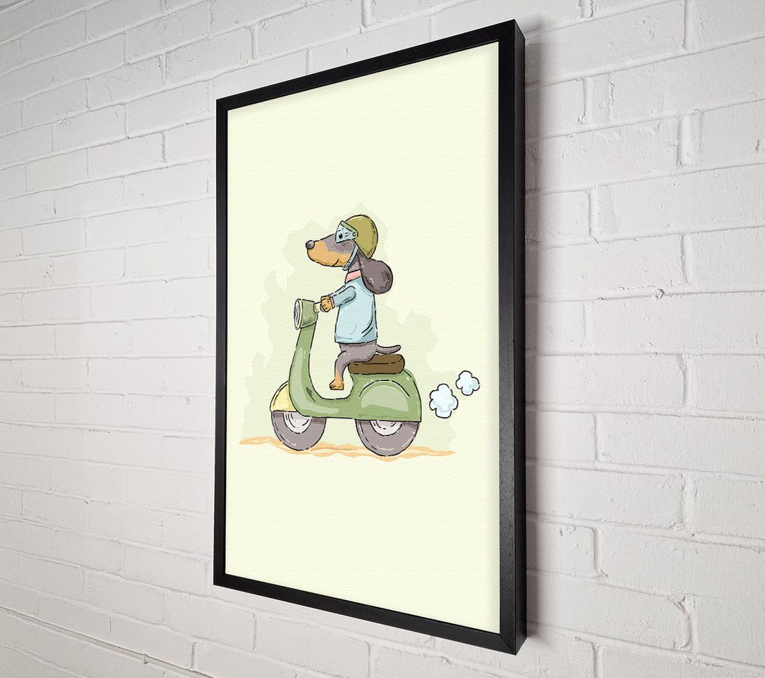  A Canvas Print of Scooter Dog Canvas Art
