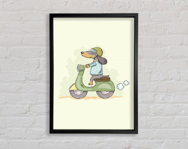 Scooter Dog Framed Print