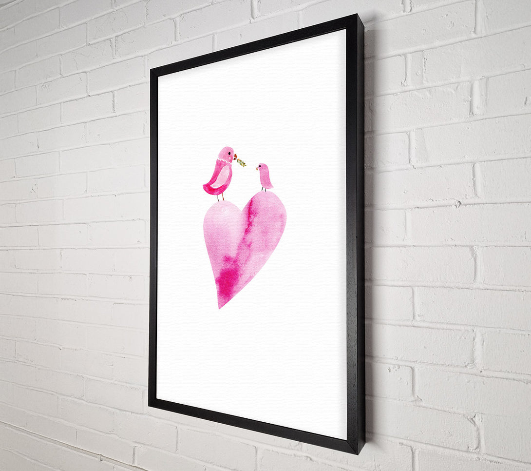  A Canvas Print of Loveheart Birds Canvas Wall Art