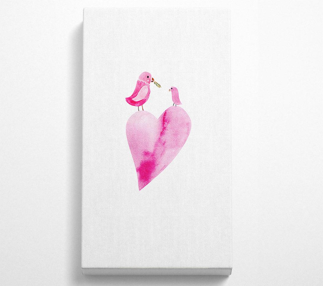  A Canvas Print of Loveheart Birds Canvas Wall Art