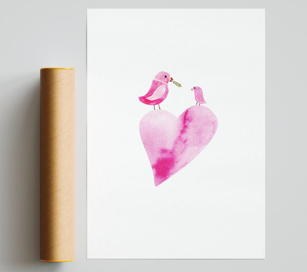Loveheart Birds Poster
