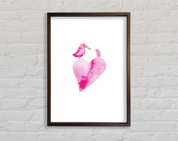 Loveheart Birds Framed Print