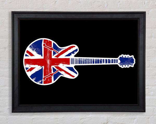 Guitar British Flag Framed Print