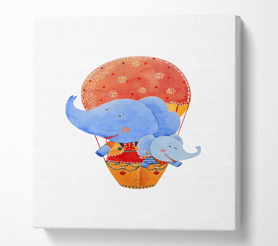  A Canvas Print of Elephant Balloon Ride Canvas Print