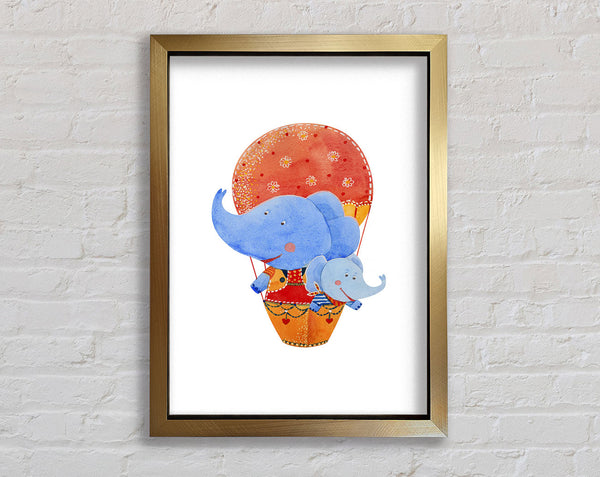 Elephant Balloon Ride Framed Print