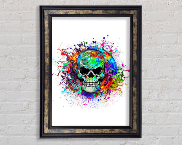 Skull Splash Framed Print