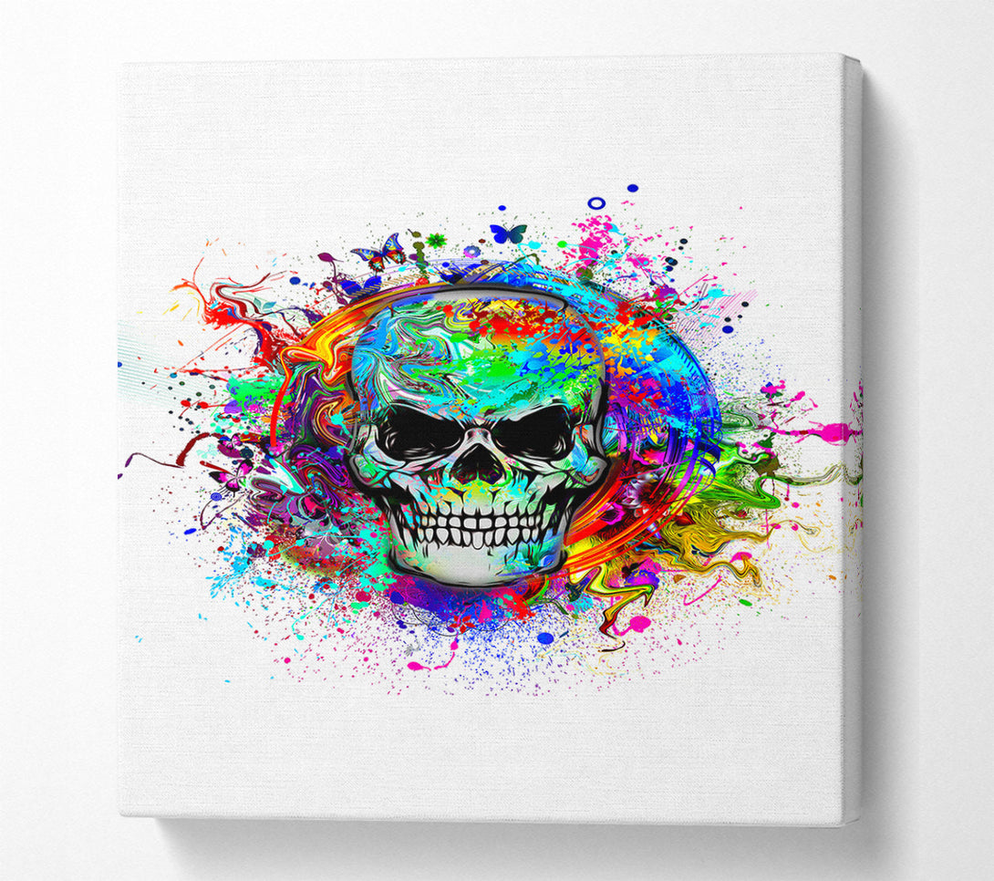  A Canvas Print of Skull Splash Canvas Print