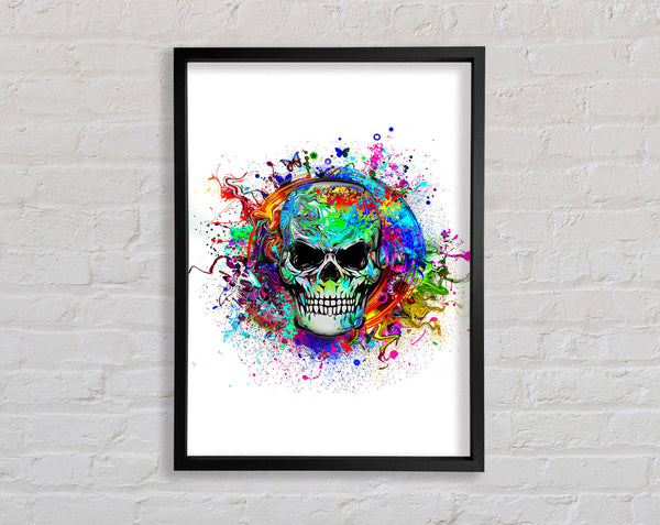 Skull Splash Framed Print