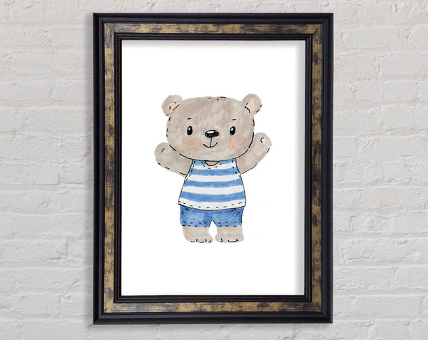 Teady Bear In His Pyjamas Framed Print