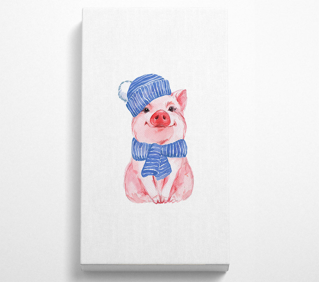  A Canvas Print of Winter Piggy Love Canvas Wall Art