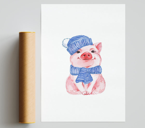 Winter Piggy Love Poster