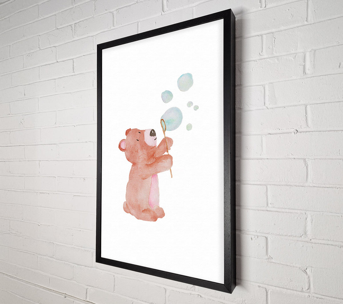  A Canvas Print of Bear Bubble Love Canvas Wall Art