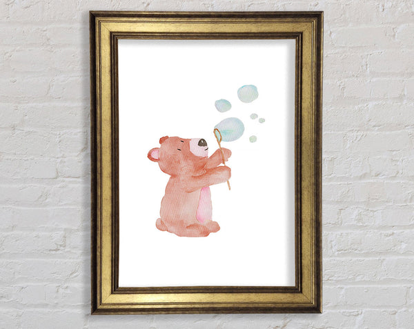Bear Bubble Love Framed Print