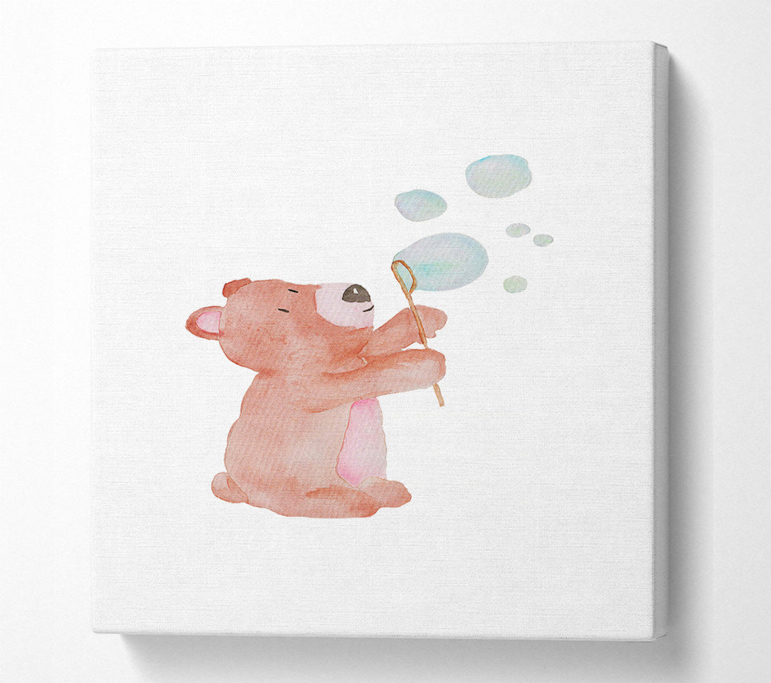  A Canvas Print of Bear Bubble Love Canvas Wall Art