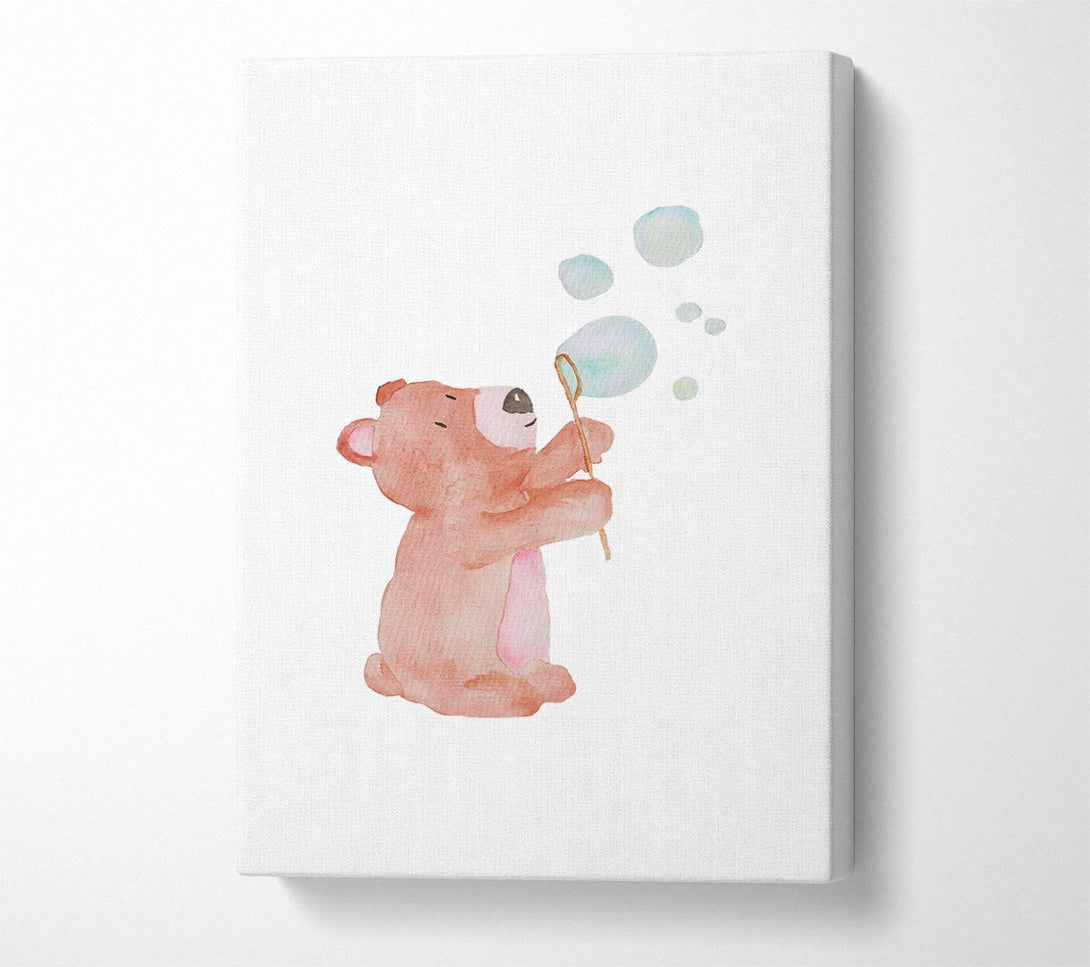  A Canvas Print of Bear Bubble Love Canvas Wall Art