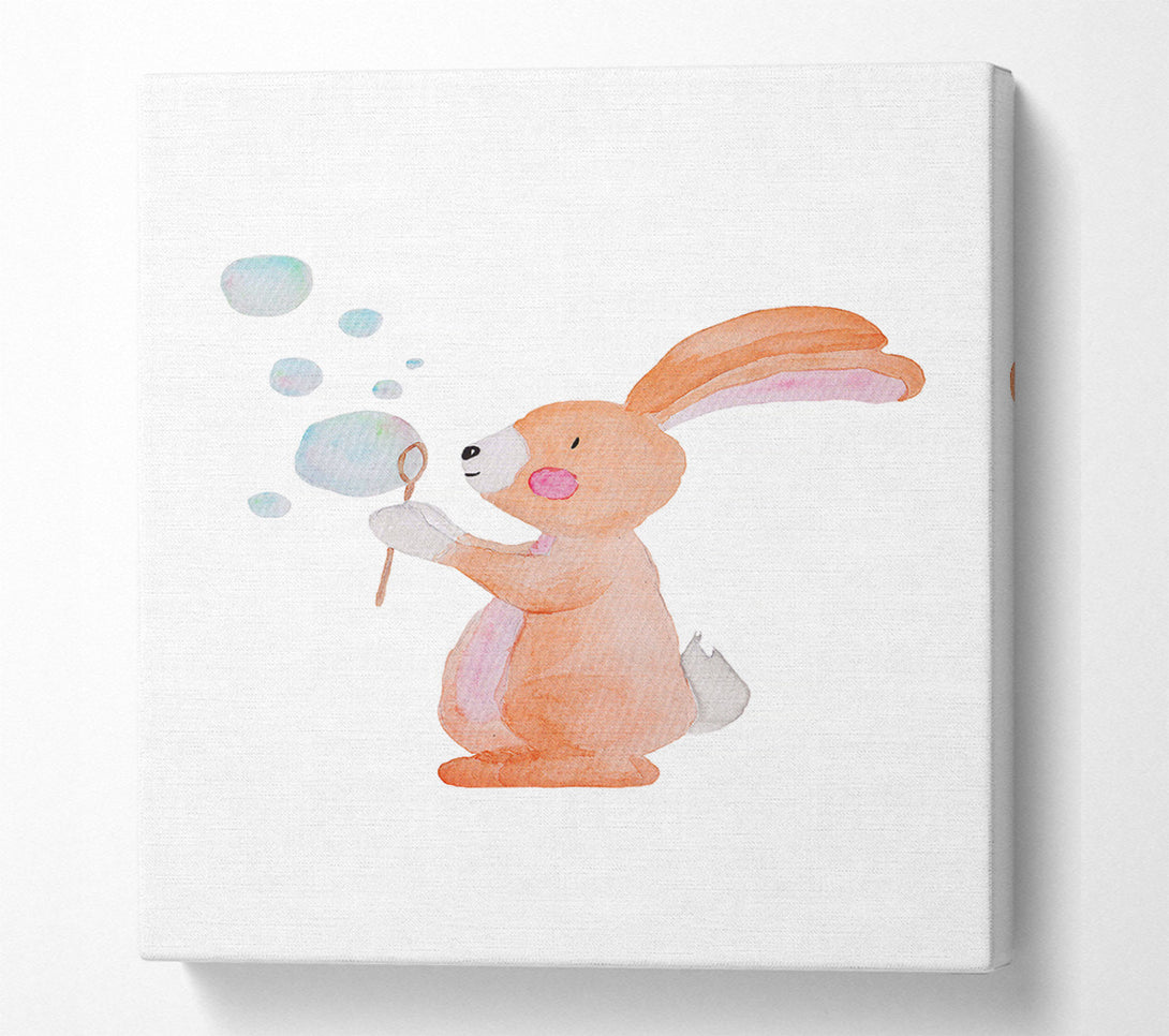  A Canvas Print of Bunny Bubble Love Canvas Art