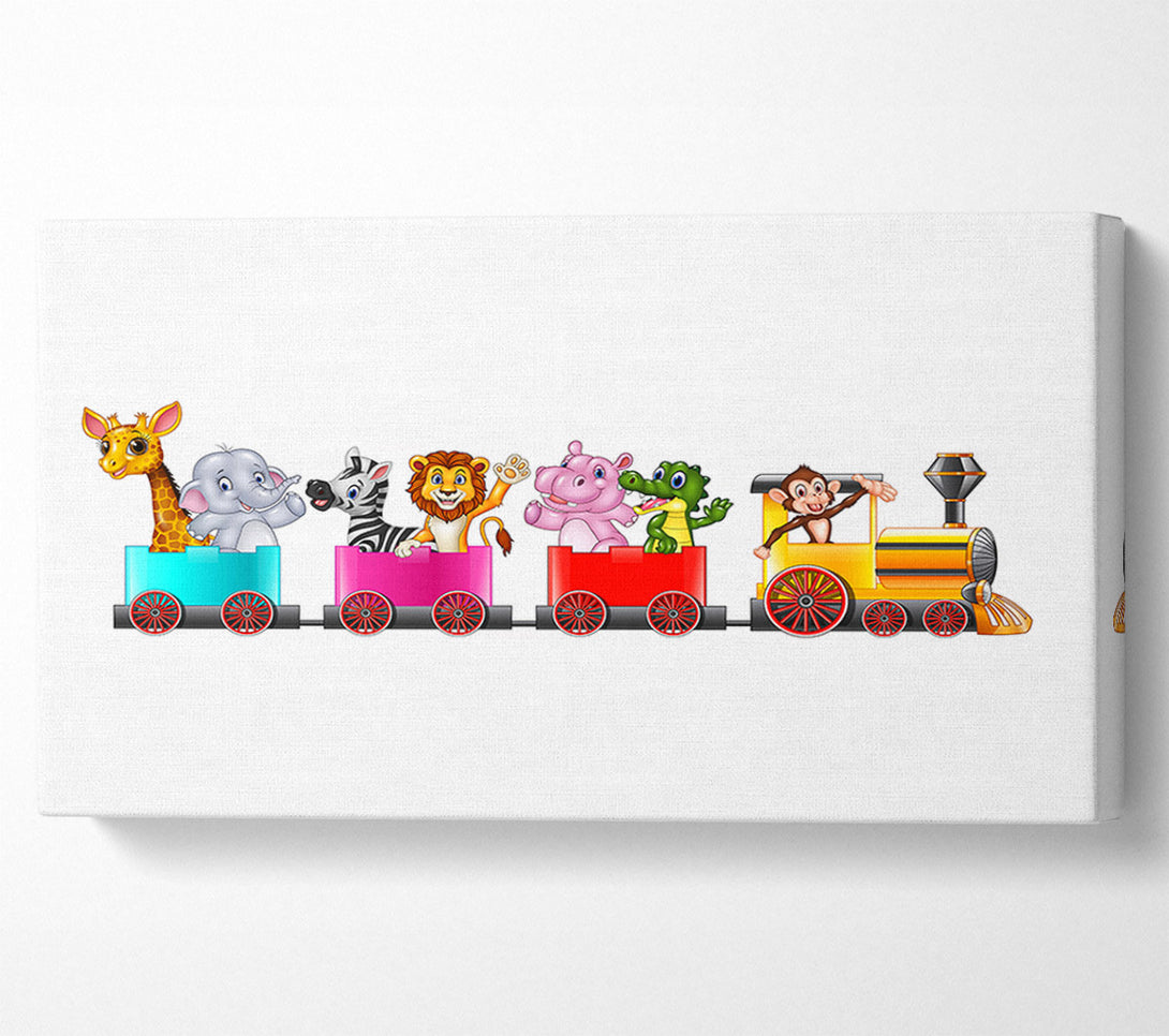  A Canvas Print of Jungle Friends Train Canvas Art