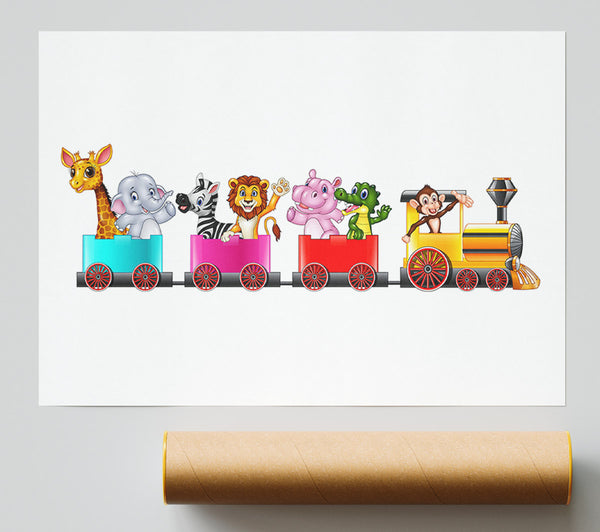 Jungle Friends Train Print