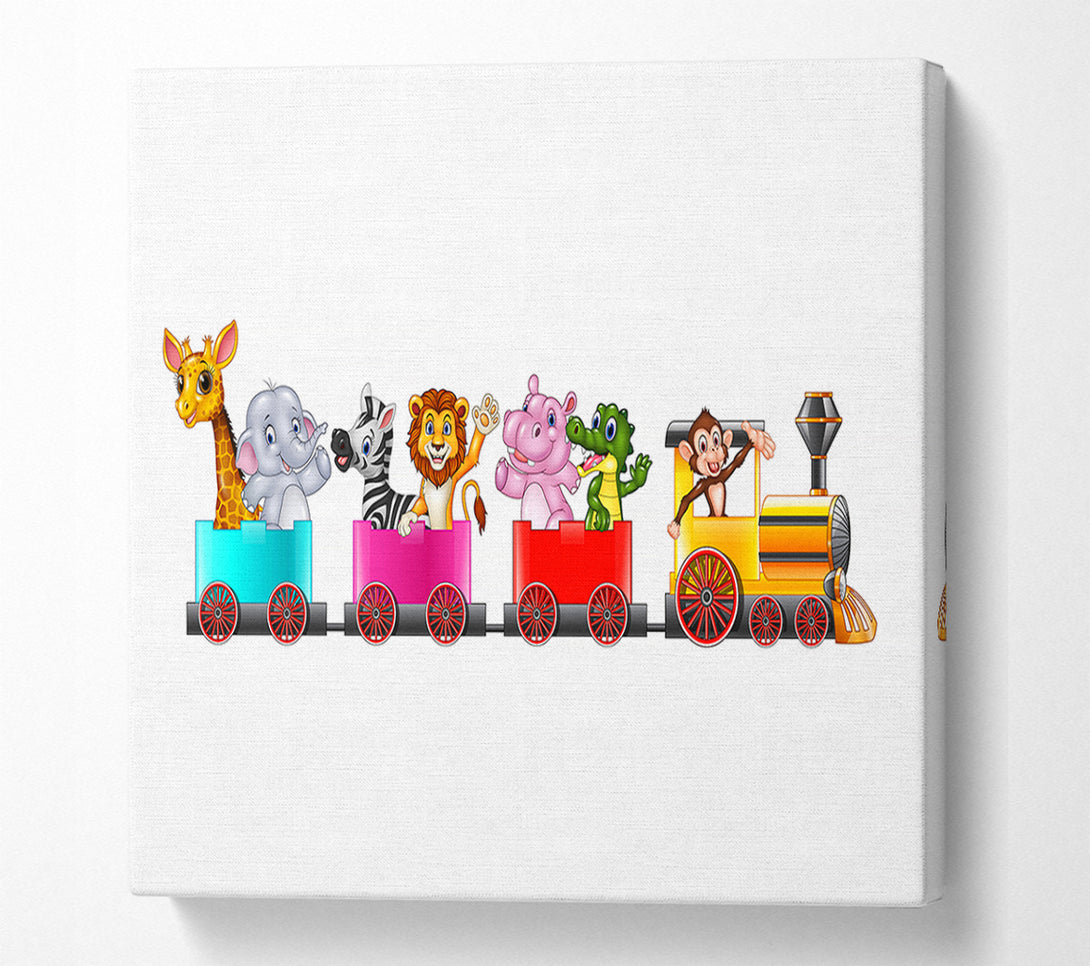  A Canvas Print of Jungle Friends Train Canvas Art