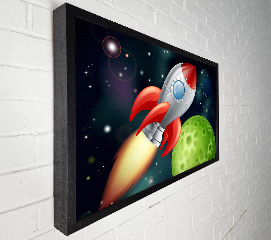  A Canvas Print of Spaceship Planets Canvas Wall Art