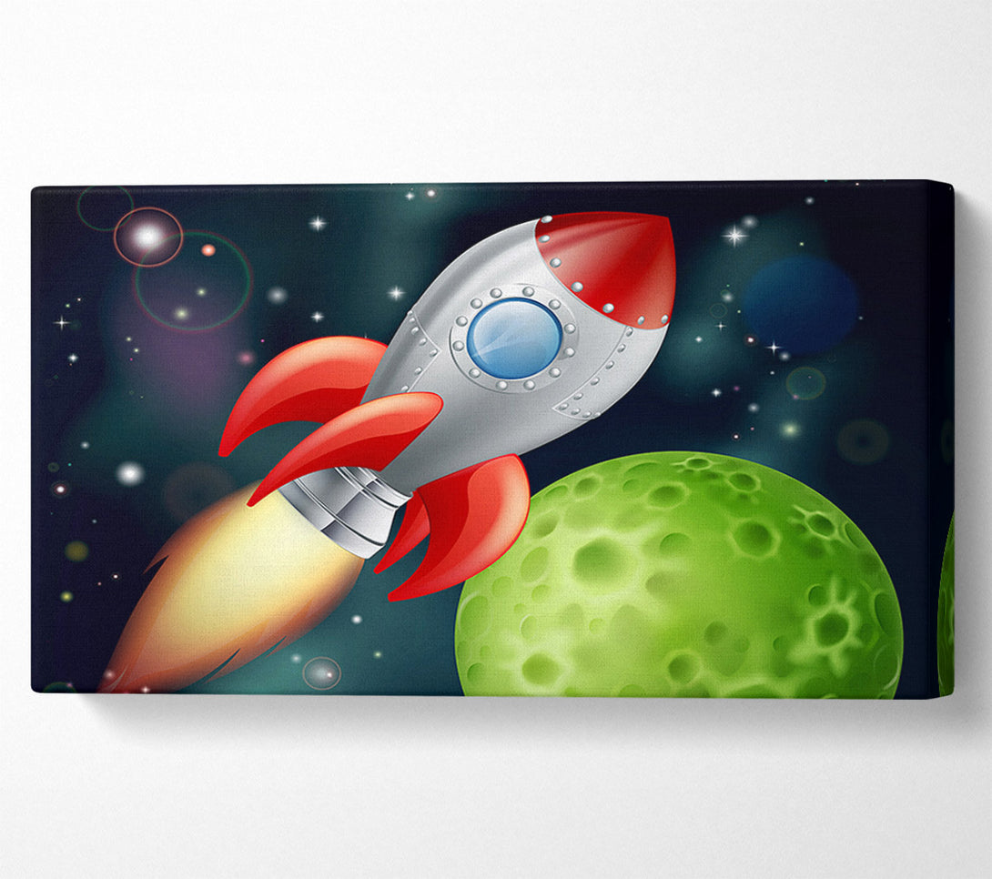  A Canvas Print of Spaceship Planets Canvas Wall Art