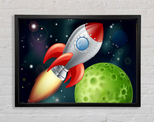 Spaceship Planets Framed Print