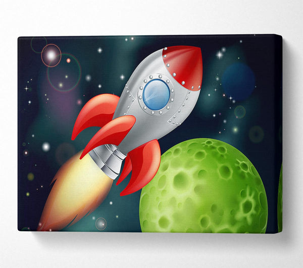  A Canvas Print of Spaceship Planets Canvas Wall Art
