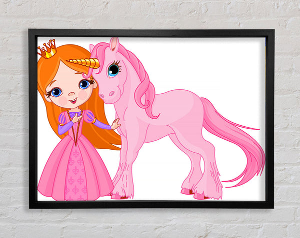 Princess And The Unicorn Framed Print