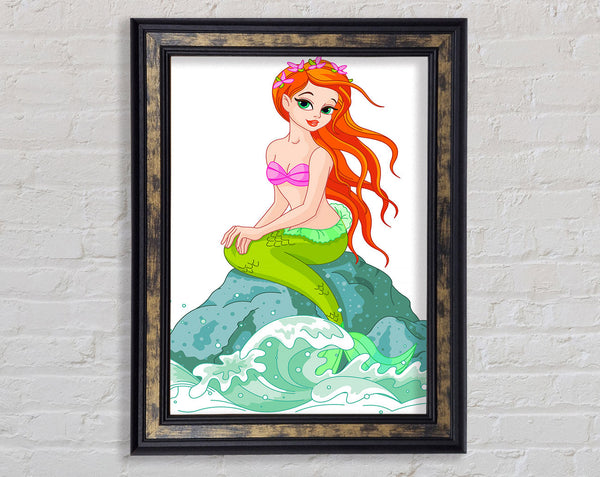 Mermaid Splash Framed Print