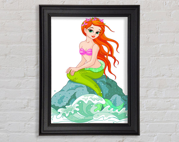 Mermaid Splash Framed Print