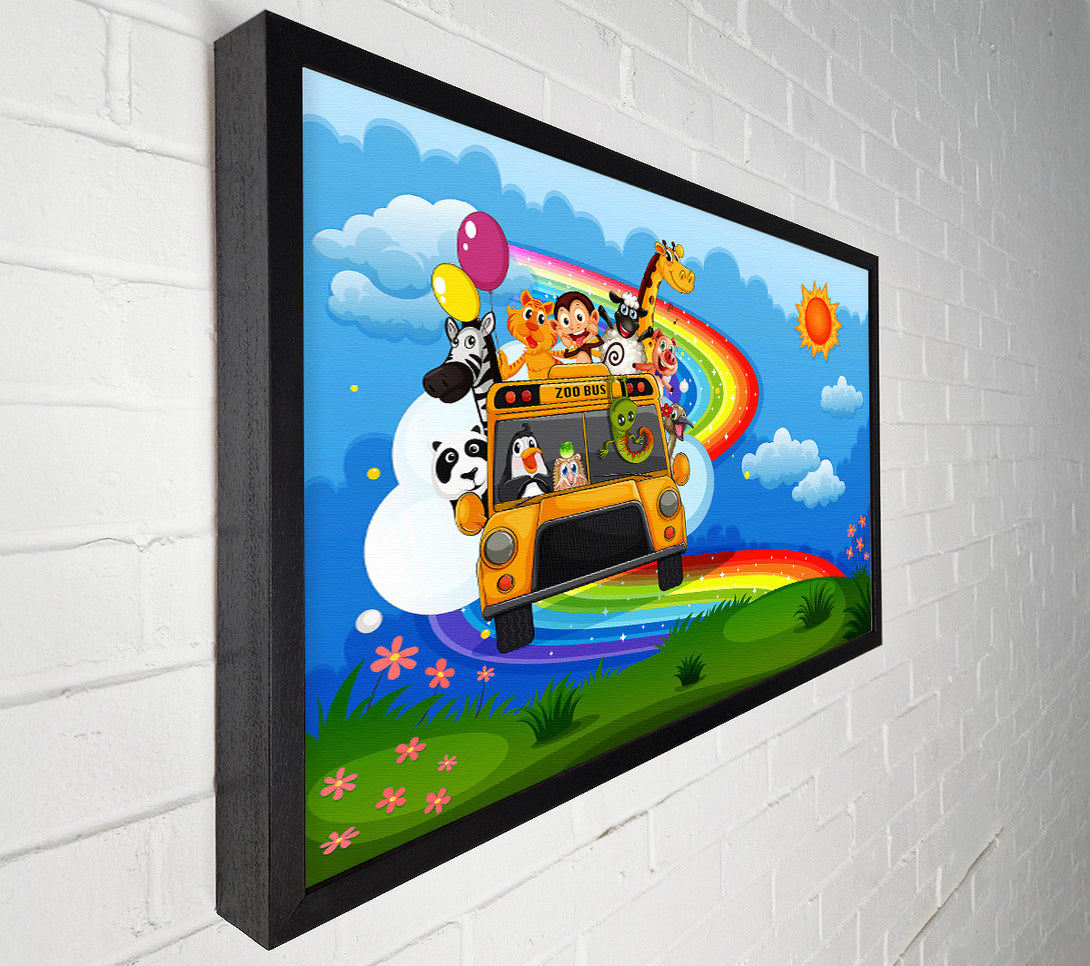  A Canvas Print of Rainbow Zoo Bus Canvas Print