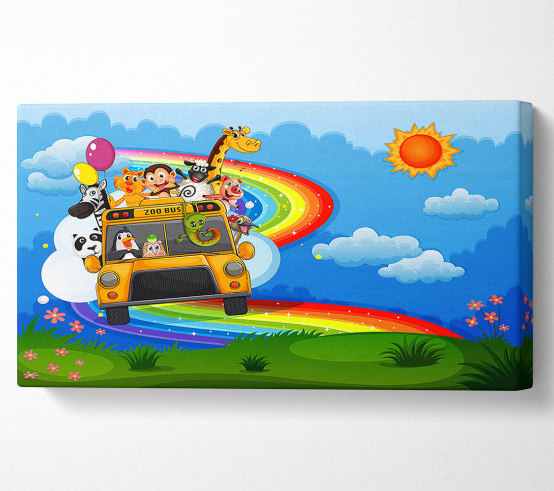  A Canvas Print of Rainbow Zoo Bus Canvas Print