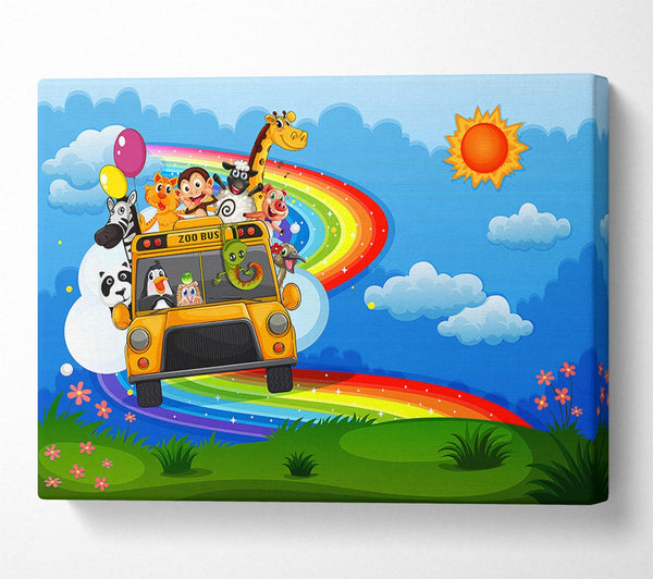  A Canvas Print of Rainbow Zoo Bus Canvas Print