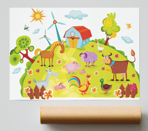 Farm Animals Giclee Print