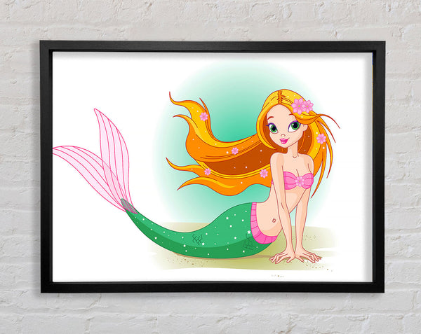 Pretty Mermaid Framed Print