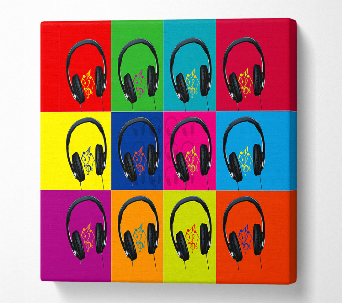  A Canvas Print of Headphone Music Canvas Art