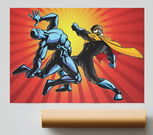 Superhero Fight Giclee Print