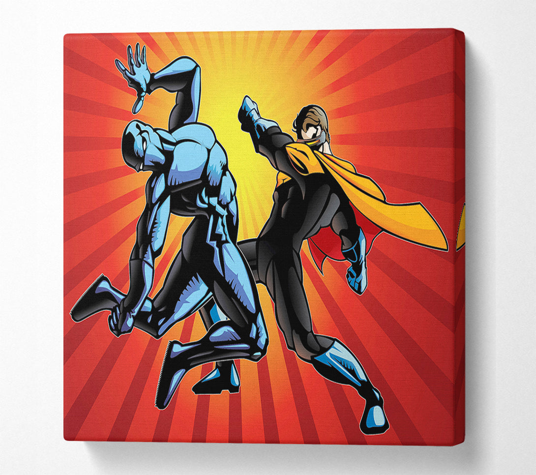  A Canvas Print of Superhero Fight Canvas Art