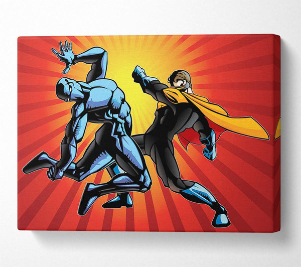  A Canvas Print of Superhero Fight Canvas Art