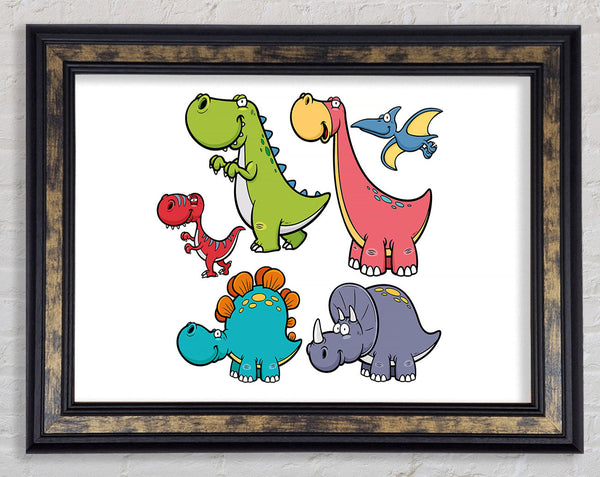 Dinosaur Tribe 1 Framed Print