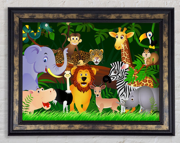 Safari Animal Friends 2 Framed Print