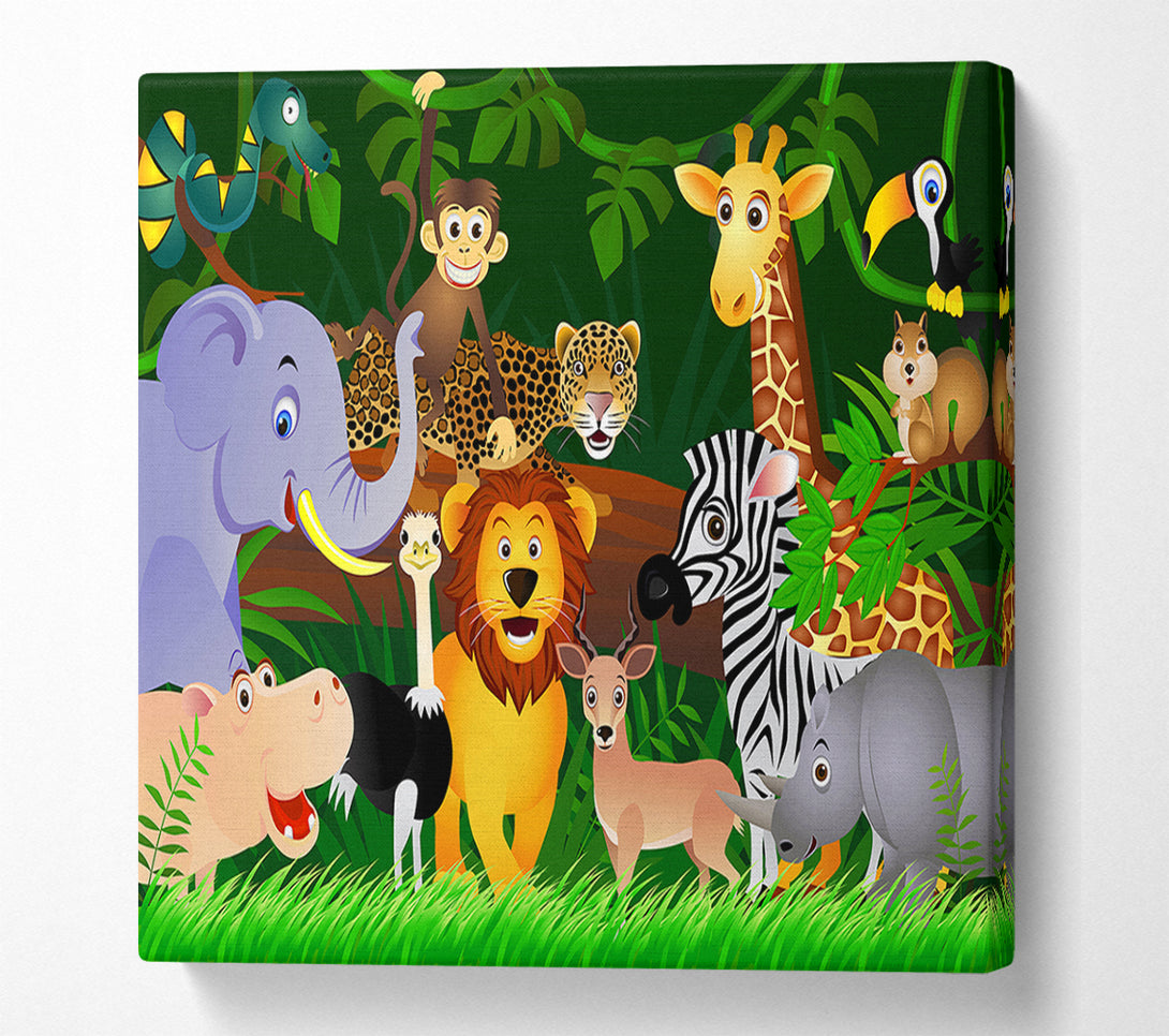  A Canvas Print of Safari Animal Friends 2 Canvas Wall Art