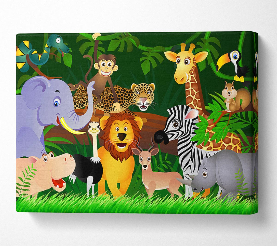  A Canvas Print of Safari Animal Friends 2 Canvas Wall Art