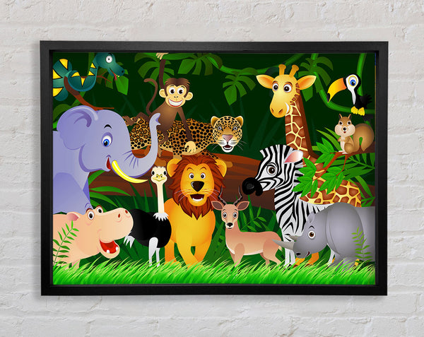 Safari Animal Friends 2 Framed Print