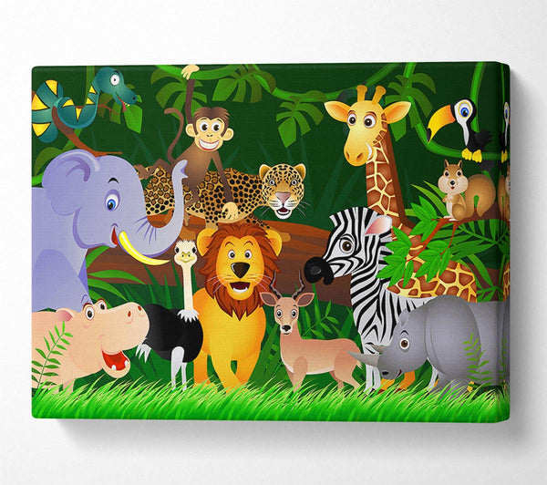  A Canvas Print of Safari Animal Friends 2 Canvas Wall Art